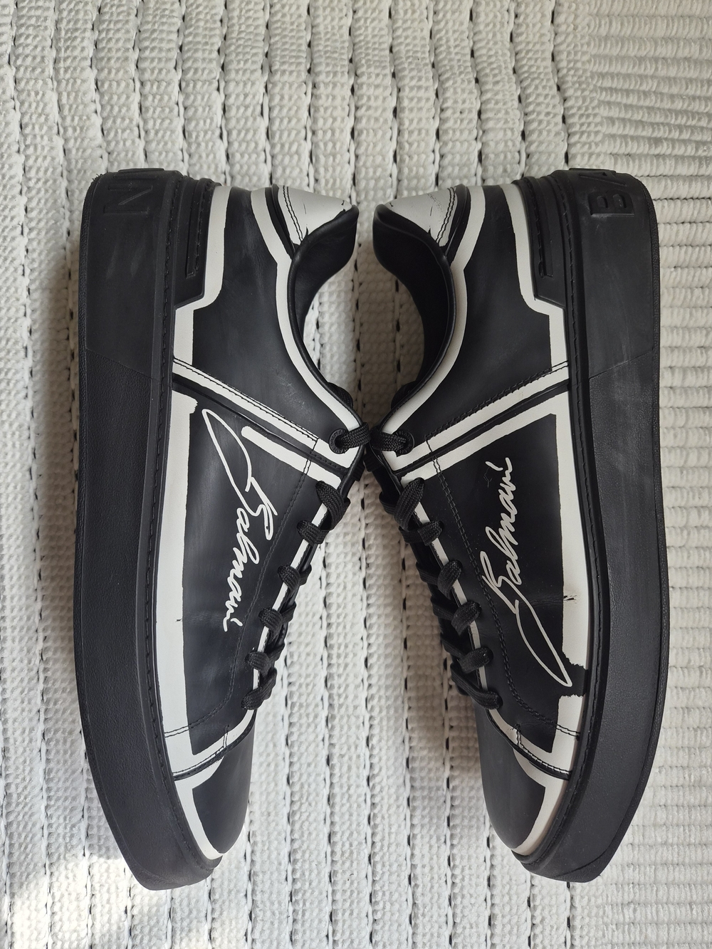 Balmain B-Court Black & Gray Men's Low-Top Sneakers 45 / 12